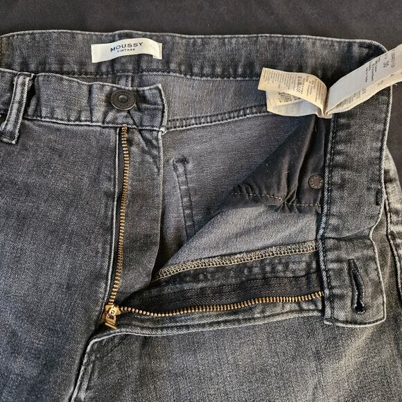 Moussy Vintage Cadet HOWA Women's Tapered Jeans Size 30 Gray Cropped Raw Hem - Picture 5 of 10